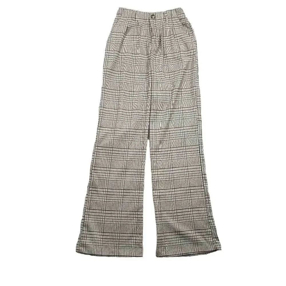 NWT Office Pants Wide Leg Plaid SO size 1